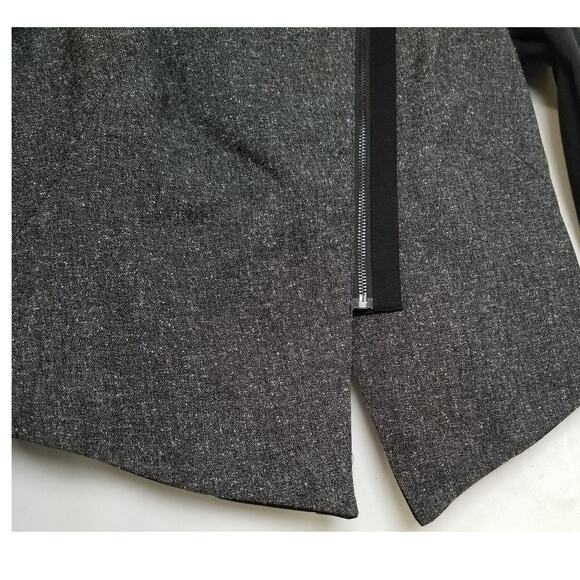 Worthington Petite Moto Jacket Knit Asymmetrical Hem Zip Up Short Tweed Size PM - Picture 5 of 9